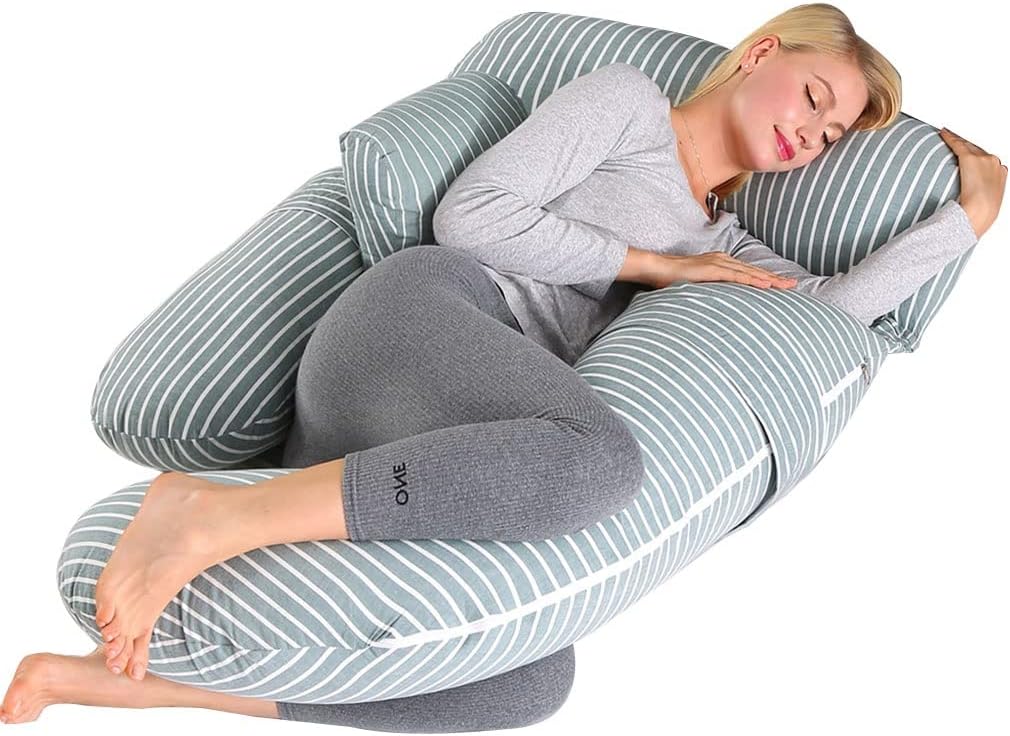 Pregnancy Pillow Comfortable Cotton G-Shaped Maternity Pillow Removable and Washable with Zip for Free Combination. Relief for Legs, Waist and Abdomen (Color : Red, Size : 185x85cm)