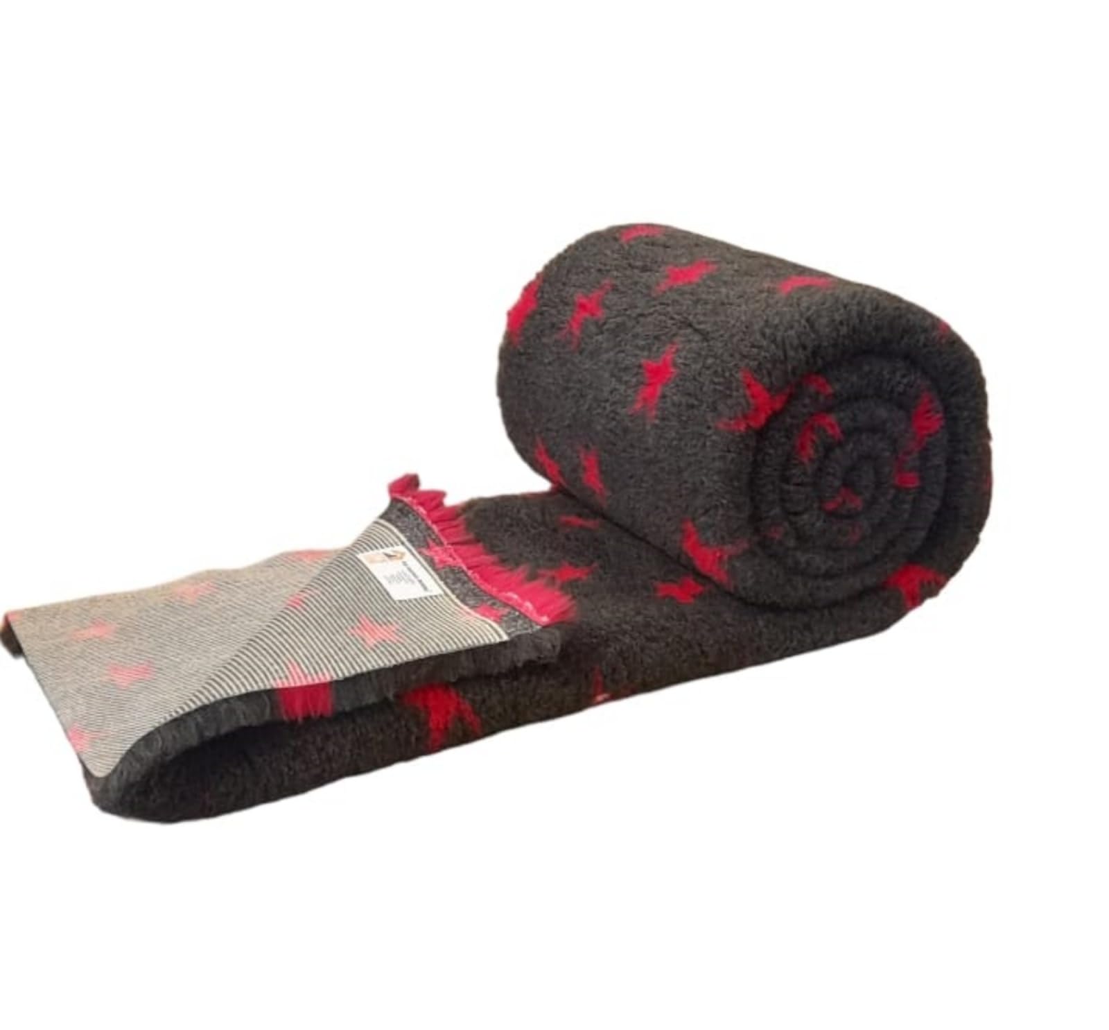 PnH Veterinary Bedding® NON SLIP Vet Bedding Whelping Fleece - Puppy/Dog/Pet Bed - CHARCOAL/PINK STARS (500cm x 150cm)