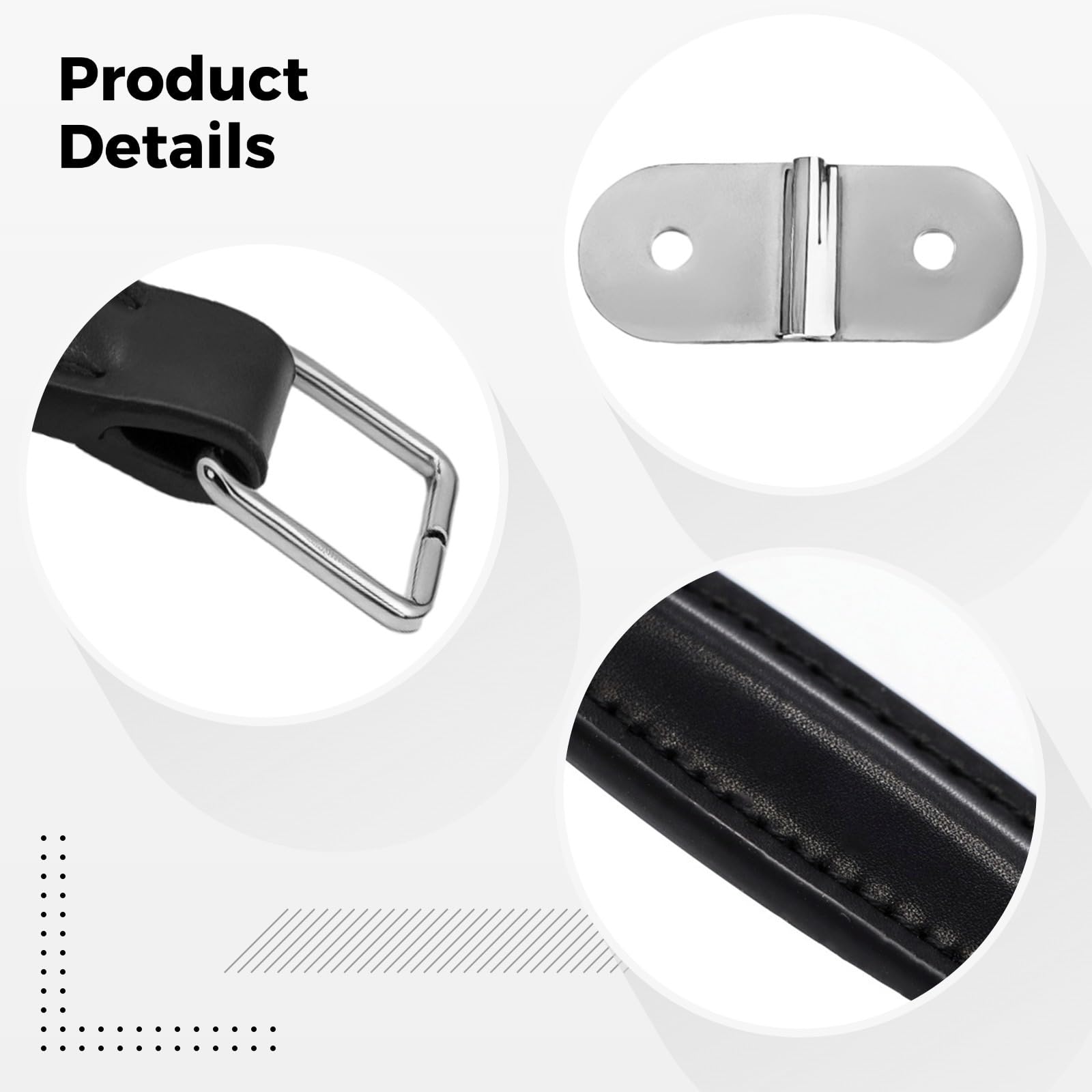 Pu Guitar Case Handle Replacement, 6.9-Inch Speaker Cabinet Strap with Metal Plates, Easy Install for Amplifiers & Cases