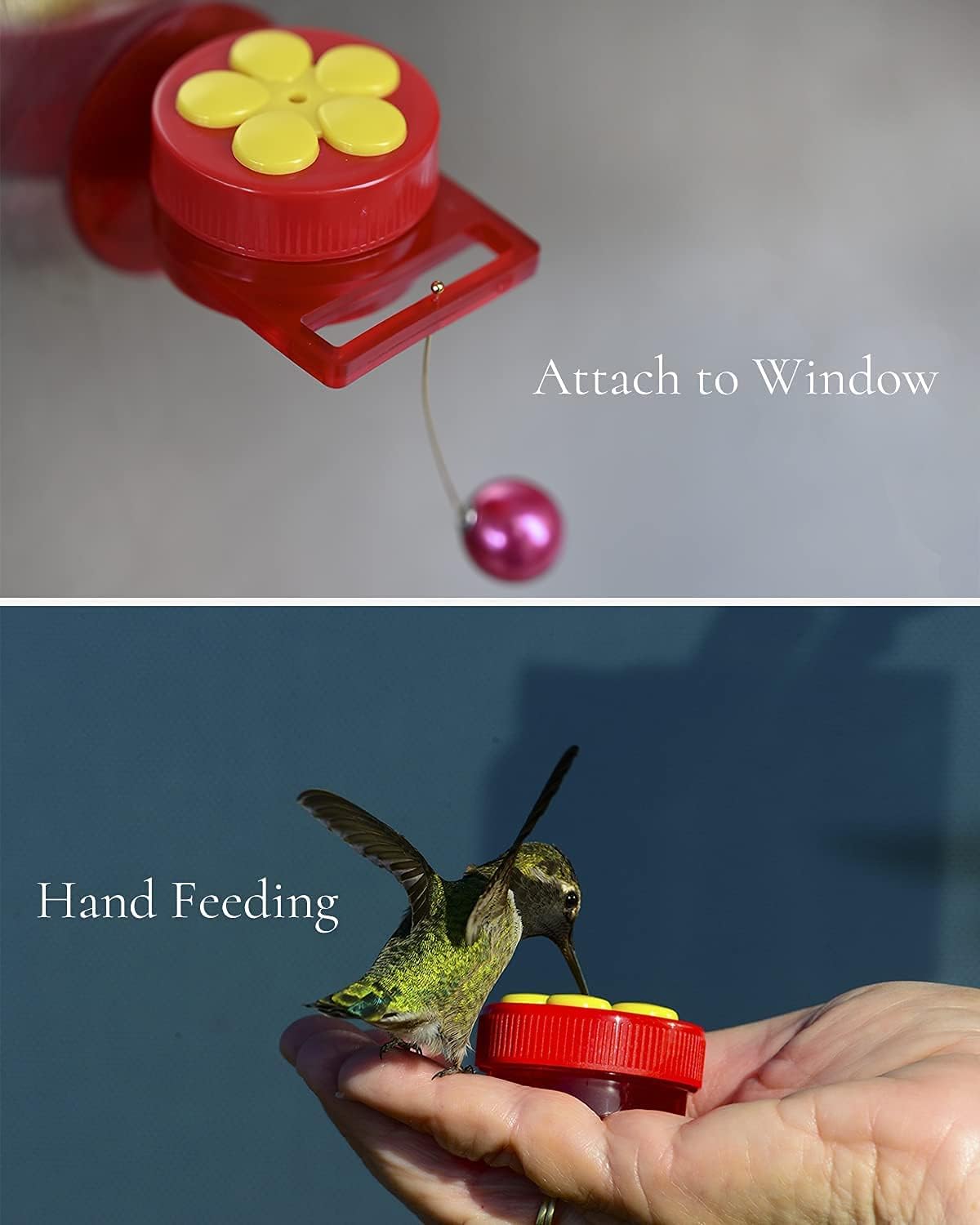 AUYEAZGO Hummingbird Feeder for Outdoors Hanging, Upgraded Hummingbird Feeders Bundle, 8 Feeding Ports, 16oz, Leak-Proof, 2-Pack Handheld Hummingbird Feeders, 8 Replacement Flowers, 3 Cleaning Brushes : Patio, Lawn & Garden