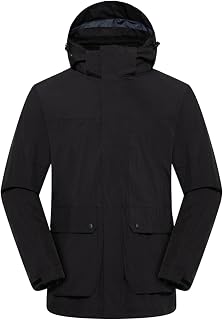 Mens Winter Hooded Jacket Waterproof Warm Padded Windproof Casual Outdoor Cold Weather Outerwear Coat