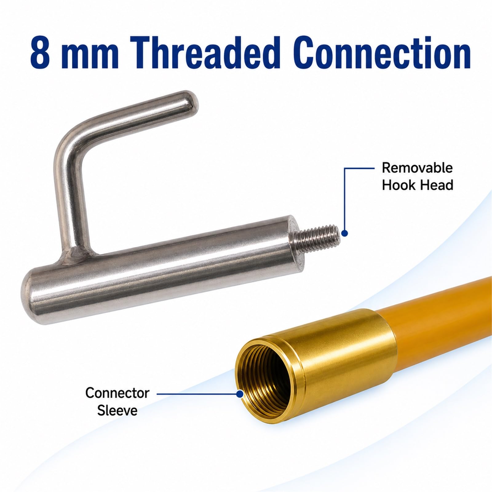 Asta telescopica per Gancio da Barca,Mezzos Marinaio Nautico ad Alta Resistenza,Mezzos Marinaio telescopico Nautico,Rubber Handle,Lightweight,per ormeggi e Accessori