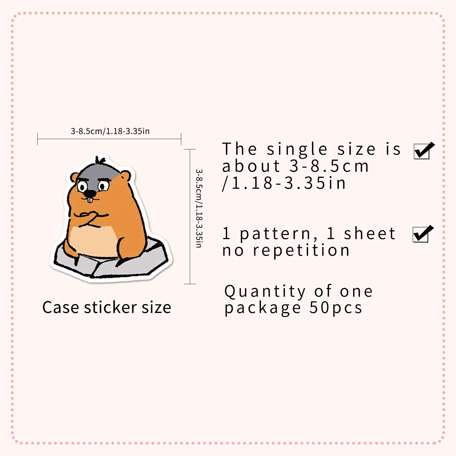 50 Pcs Groundhog Graffiti Stickers for Water Bottles,Guitar,Bicycle,Laptop,Skateboard,Computer,Marmot Animal Cute Style Stickers Waterproof Vinyl,Scrawl Decoration for Girls Boys Children Teens - Image 4