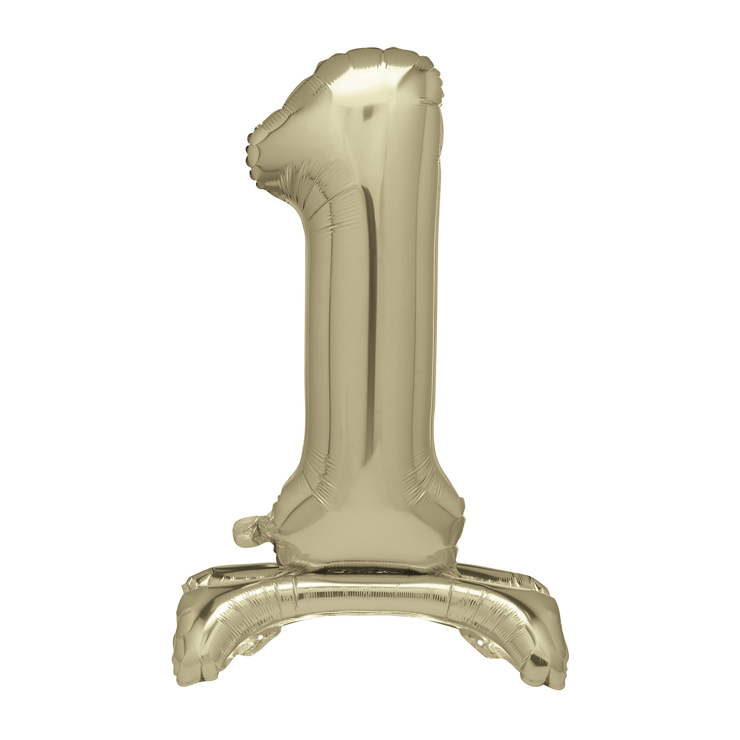 Unique 13231 - Giant Standing Foil Number 1 Balloon - 76 cm - Gold, Large