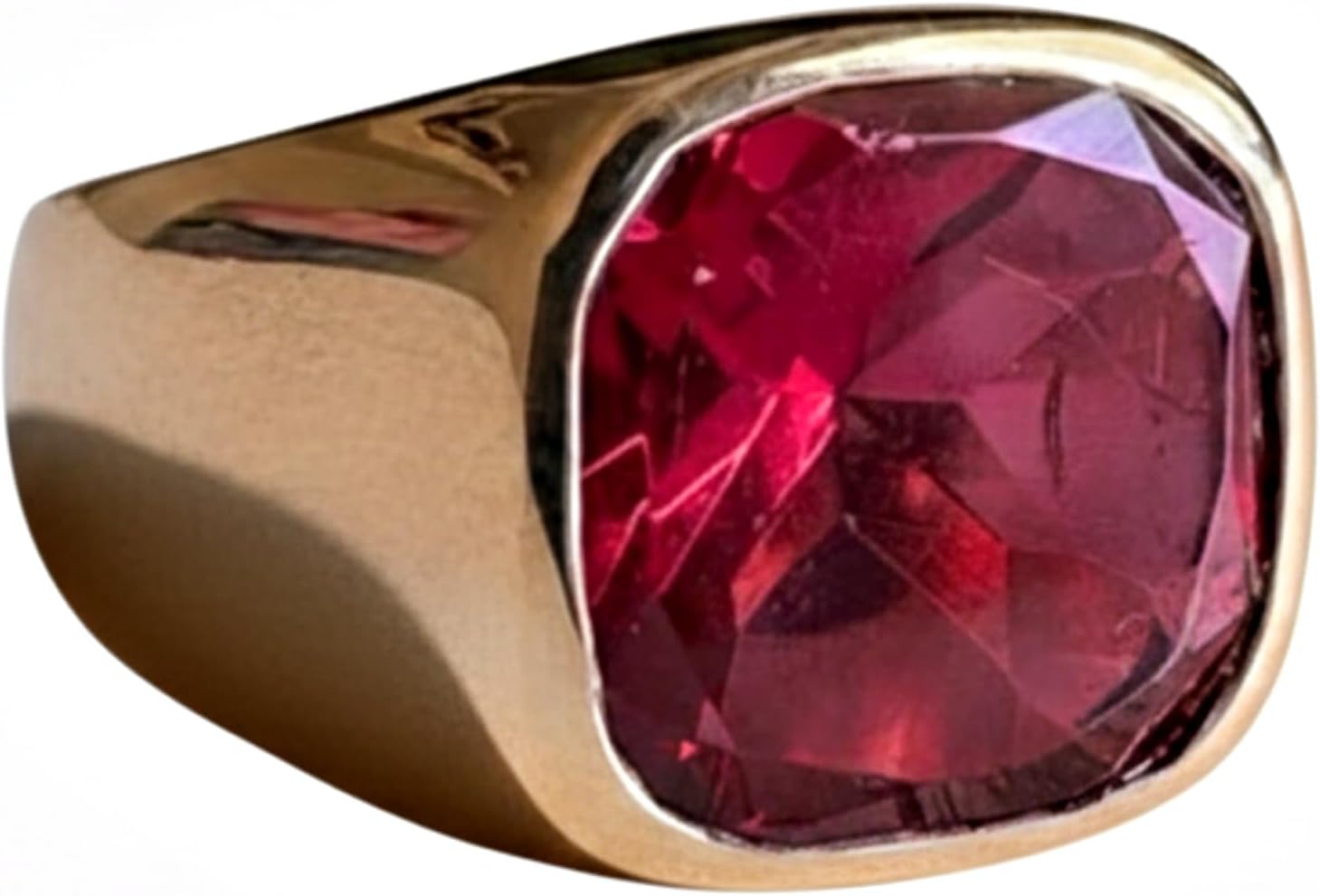 Pink Tourmaline Cushion Cut Ring, 925 Sterling Silver, Tourmaline Signet Ring, Handmade Copper Ring