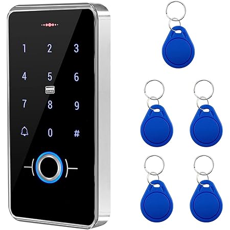 JIAN BOLAND Fingerprint Access Control System，Wiegand 26 PIN Code RFID Keypad with 5PCS IC Key Fobs，Backlight，Waterproof