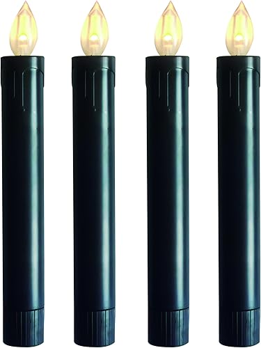 CANDLE CHOICE Velas cónicas sin llama de Halloween con temporizador de 6 pulgadas de alto, funcionan con pilas, velas LED eléctricas para