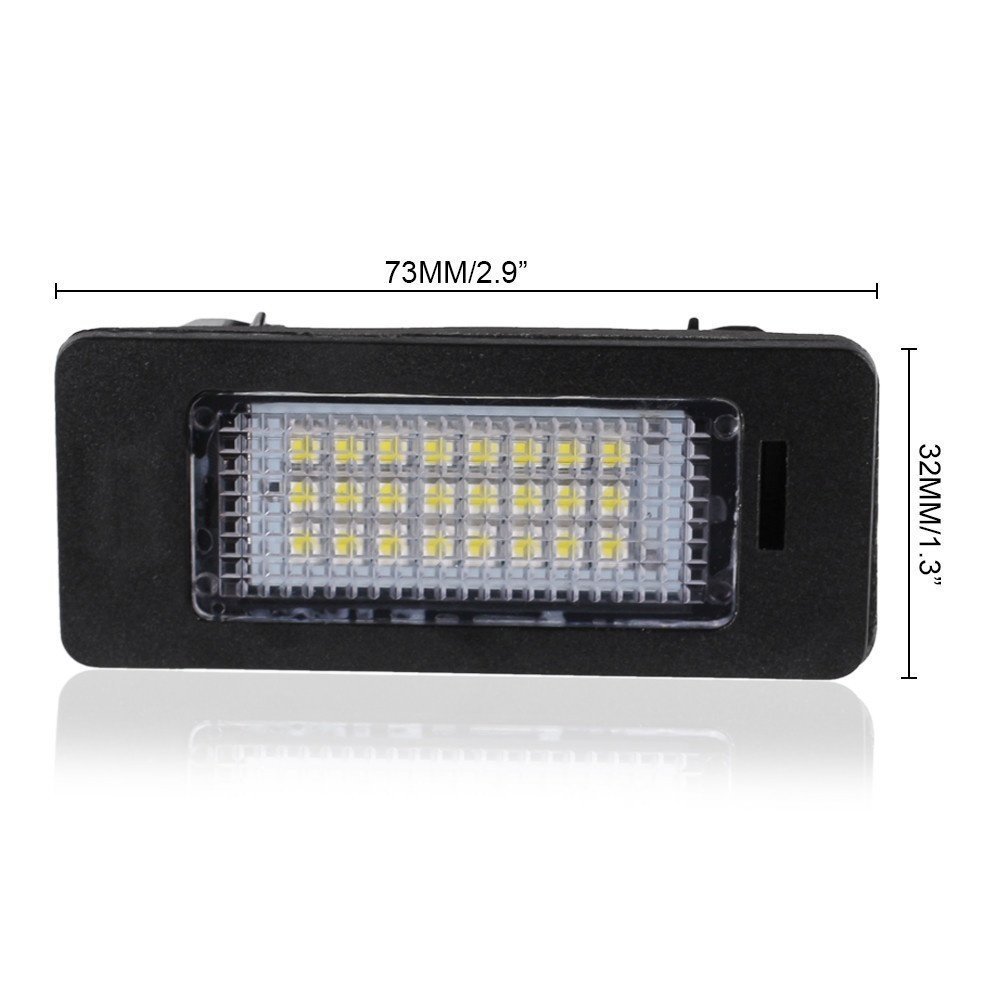 Feux LED Plaque Immatriculation 24 LED Canbus 6000K Pour Audi A3 A4 A6 Q7 - Blanc