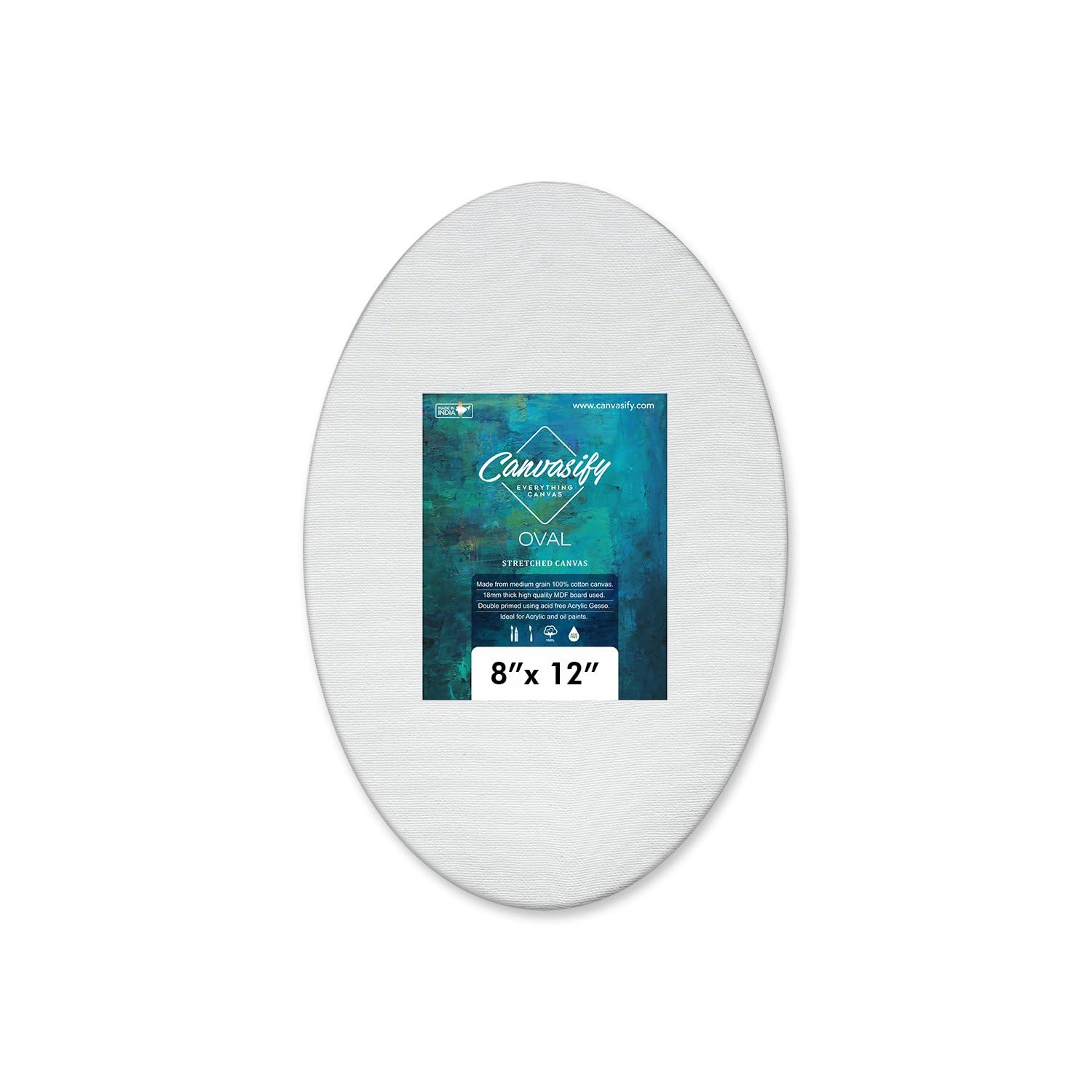Medium Grain Stretched Oval Canvas (12" x 8" (Pack of 2))-image-42