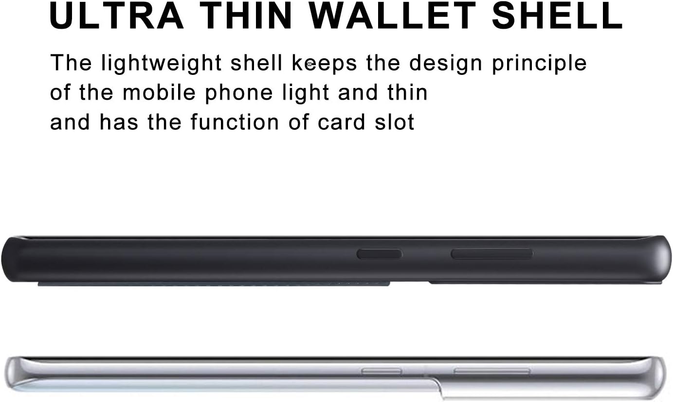 Kowauri for Galaxy S21 Ultra Case,SM-S21 Ultra PU Leather Wallet Case with Credit Card Slot Holder Ultra Slim Protector Case for Samsung Galaxy S21 Ultra 5G 6.8 inch (Gray) - Image 4