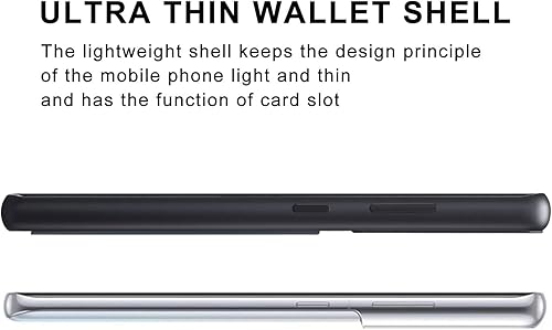 Miniatura 10 de Kowauri SM-S21 Ultra - Funda de piel sintética para Galaxy S21 Ultra con ranura para tarjeta de crédito, funda protectora ultra delgada para Samsung