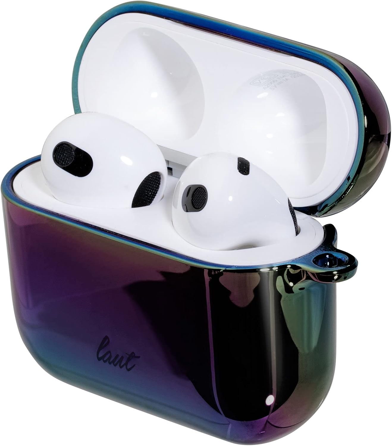LAUT - Holo case Compatible with AirPods 3 | Iridescent Shine | Carabiner Included • Pearl