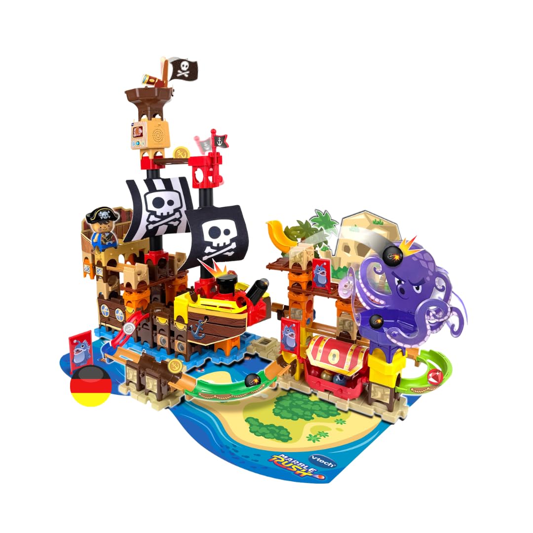 VTech Marble Rush Piratenschiff - 143 Teile Kugelbahn mit Kanone