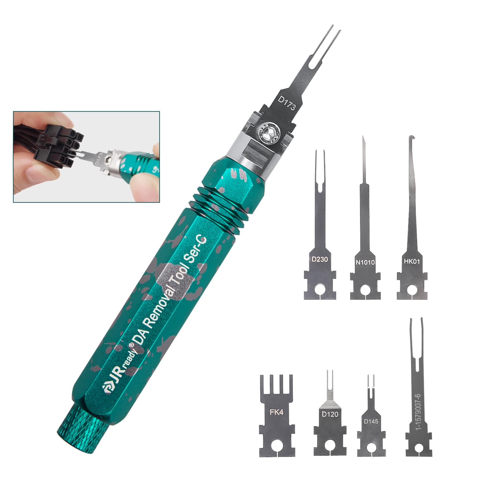 JRready ST5255-08 Terminal Removal Tool Includes 8 Pcs Replacement Tips Pin Extractor Tool Kit for AMP/Delphi/Molex/Deutsch/Bosch/Kostal Connector Automotive/Computer Repair Terminal Release Tool Kit