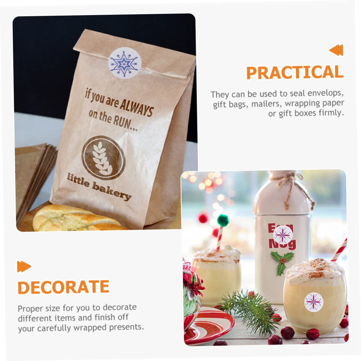 SHINEOFI 12rotoli Sticker Natalizi Decorative Forma Di Fiocco Etichette Autoadesive Per Regali e Decorazioni Festive Adesivi Per Finestra e Pacchetti Natale