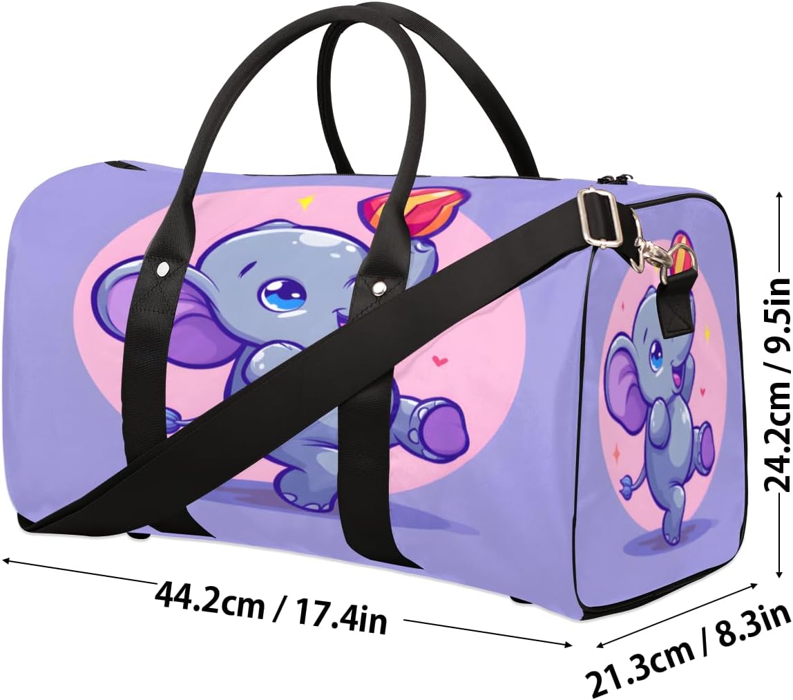 Elephant Volleyball Travel Duffel Bag for Women Men Large Capacity Overnight Weekender Bags for Lightweight Waterproof Sport Gym Bag for Workout Yoga Swim