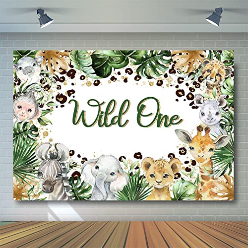 Avezano Wild One Backdrop Wild One Birthday Decorations For Boys Girls Jungle Safari Theme 1St Birthday Party Supplies Elephant Tropical Animals Photoshoot Background Cake Table Banner (7X5Ft) #TOP2