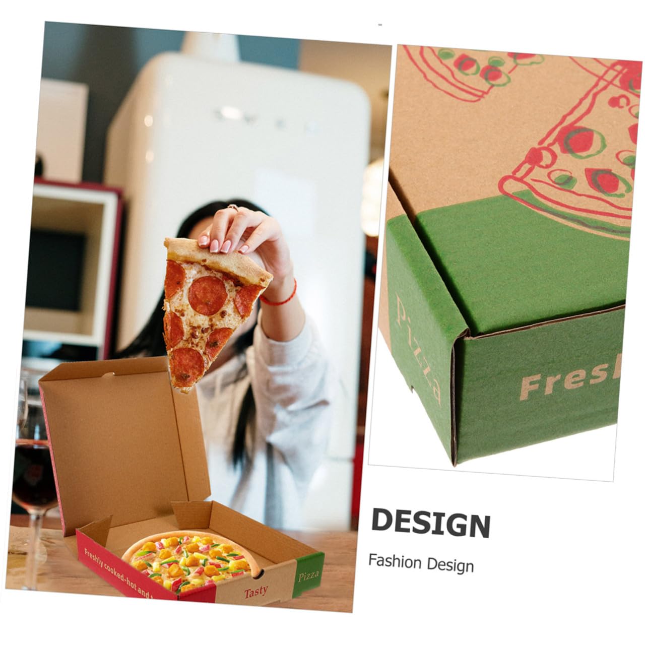 Mikinona 10 pezzi Pizza Carta Alimentare Contenitori per Asporto e Conservazione Pizze Resistente e Sicuro per Contatto Diretto con Alimenti
