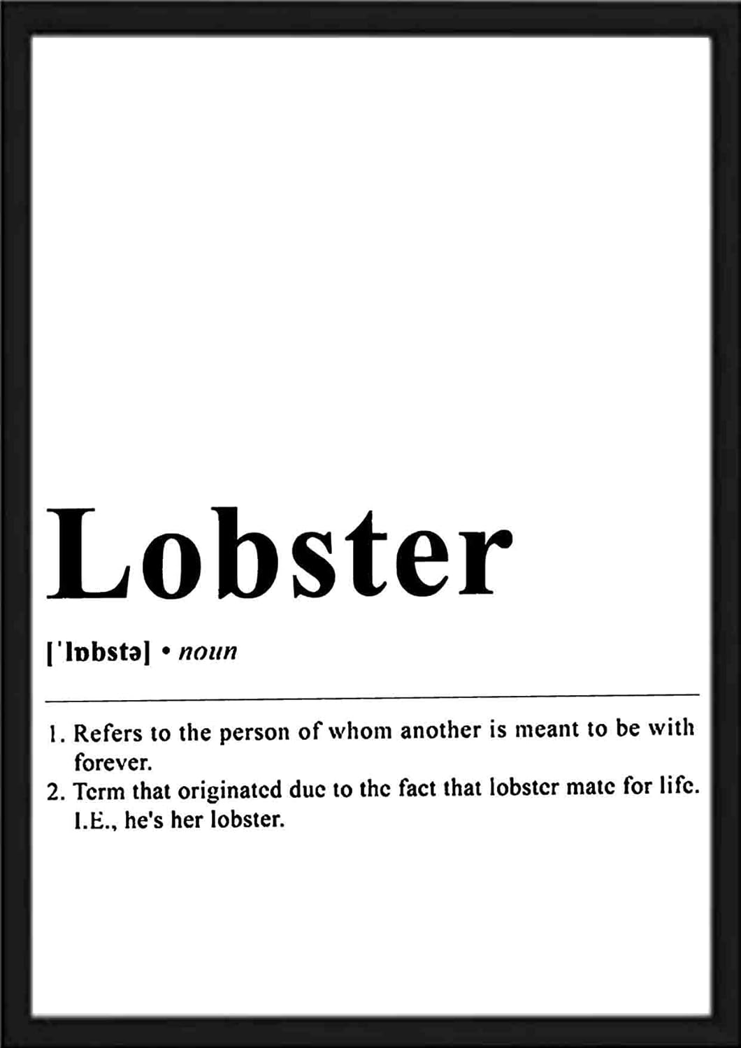 General Art Lobster Word Funny Dictionary Definition Poster Print Size