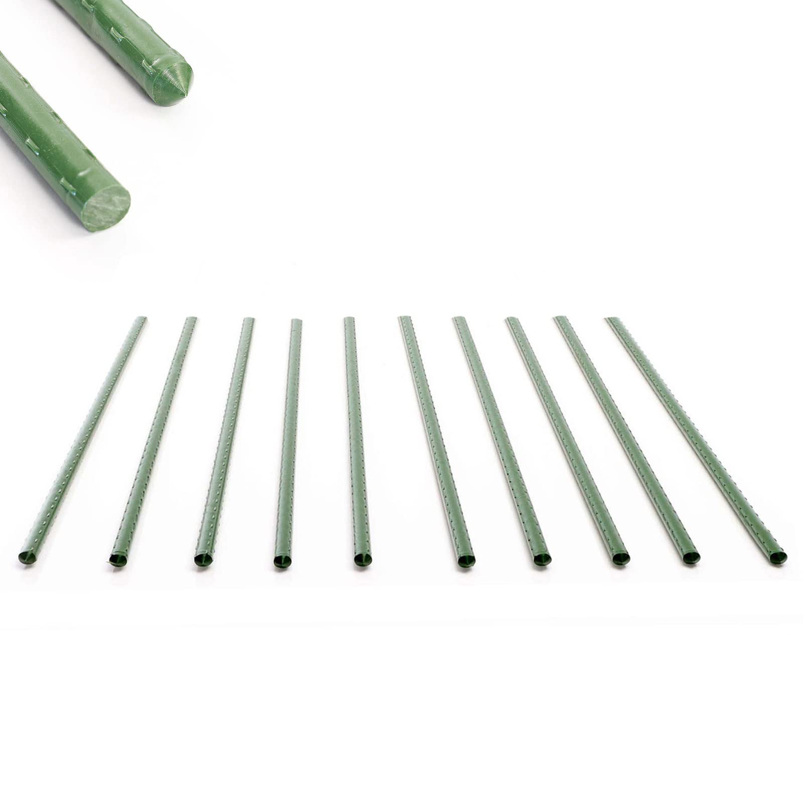 Sostegno piante 10 Tutori per piante giovani 60cm Ø8mm verde, metallo/plastica, Bastoni di supporto