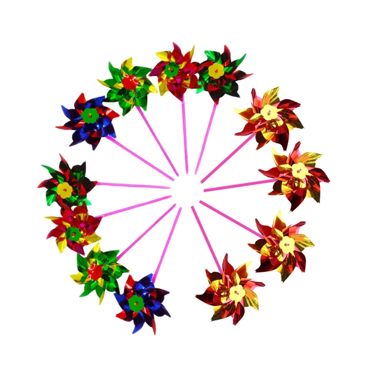 STAHAD 12pcs Set Wind craft pinwheel colorful pinwheels pinwheel spinners DIY pinwheel kids outdoor toys pinwheel decorations lawn pinwheel outdoor playsets outside toys mini crafts child