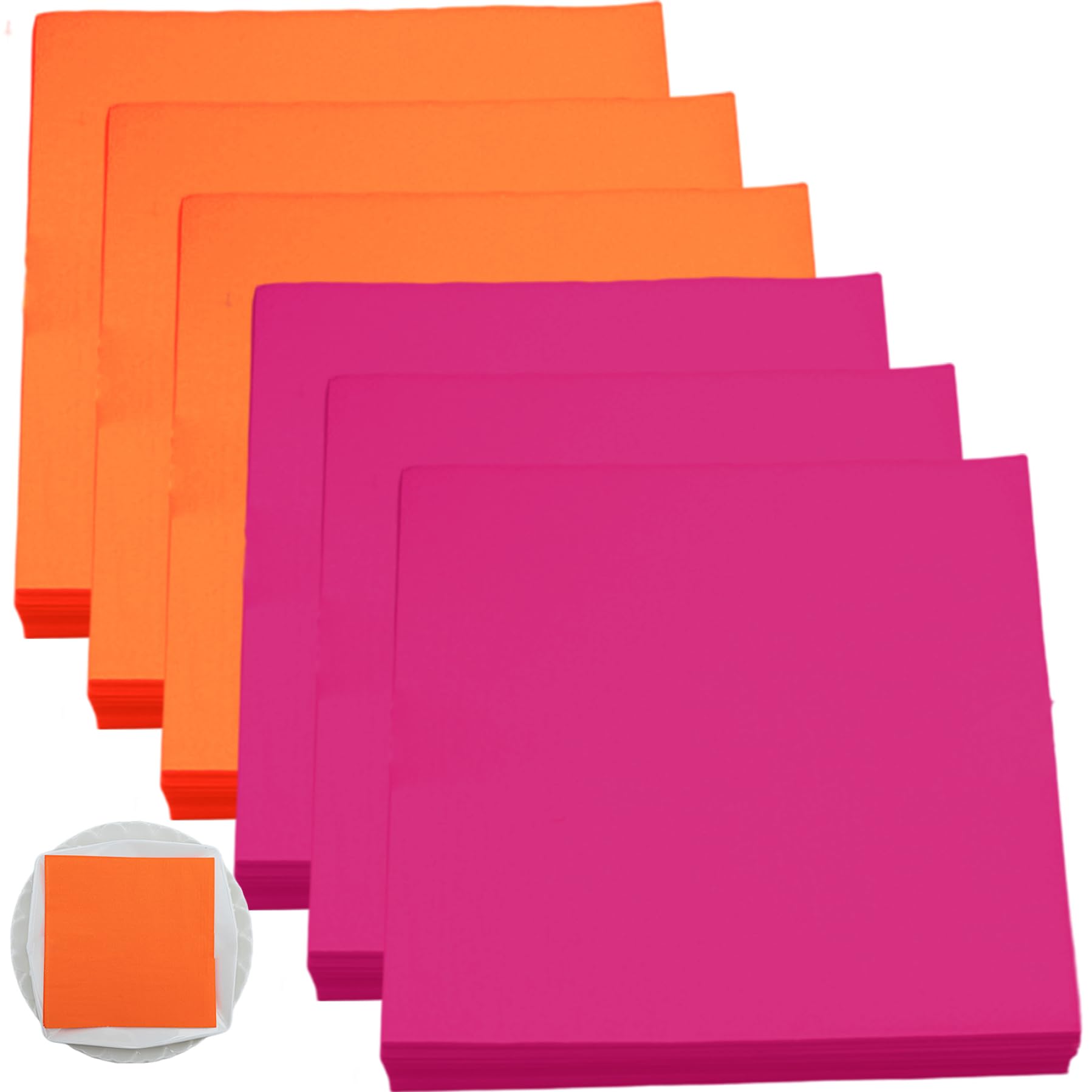 Serviettes en papier rose rouge orange jetables de 33x33 cm pour vos tables de fête lot de 120