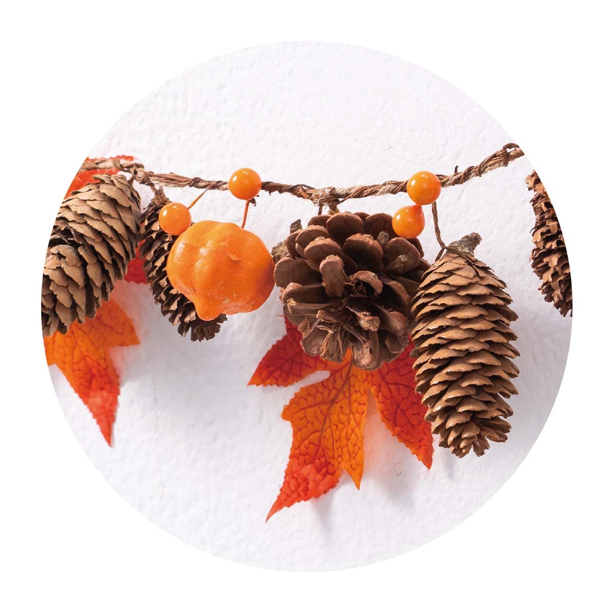 Amazon | ナチュラルガーランド 125cm 【 秋 飾り 装飾 木の実