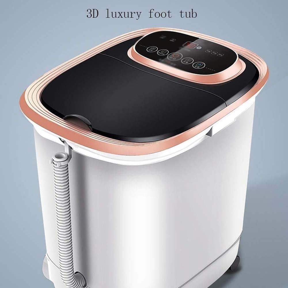 Masajeador de Baño de Spa para Pies con Vibración de Burbujas de Calor, Cuentas de Masaje, Rodillos de Masaje Shiatsu para Aliviar el Dolor Muscular de Los Pies, Bañera de Pedicura de Temperatura Ajus
