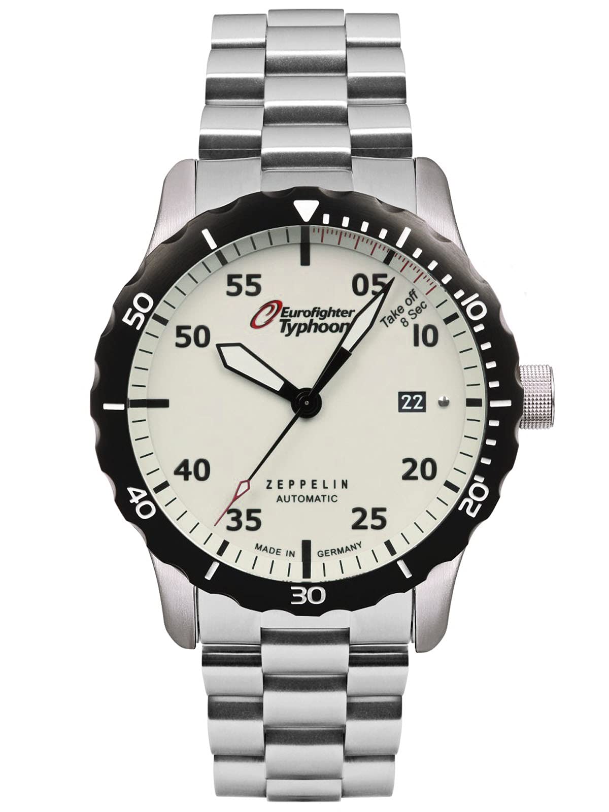 Zeppelin 7268M-5 Eurofighter Typhoon Automatic Watch, Luminous Dial, ...