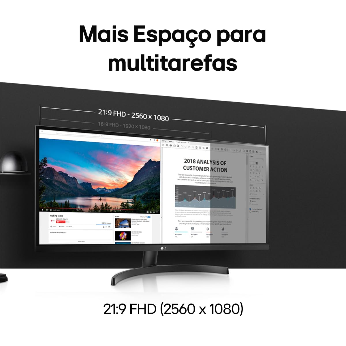 Monitor LG LED 29´ Ultrawide, IPS, HDMI/DisplayPort, HDR10