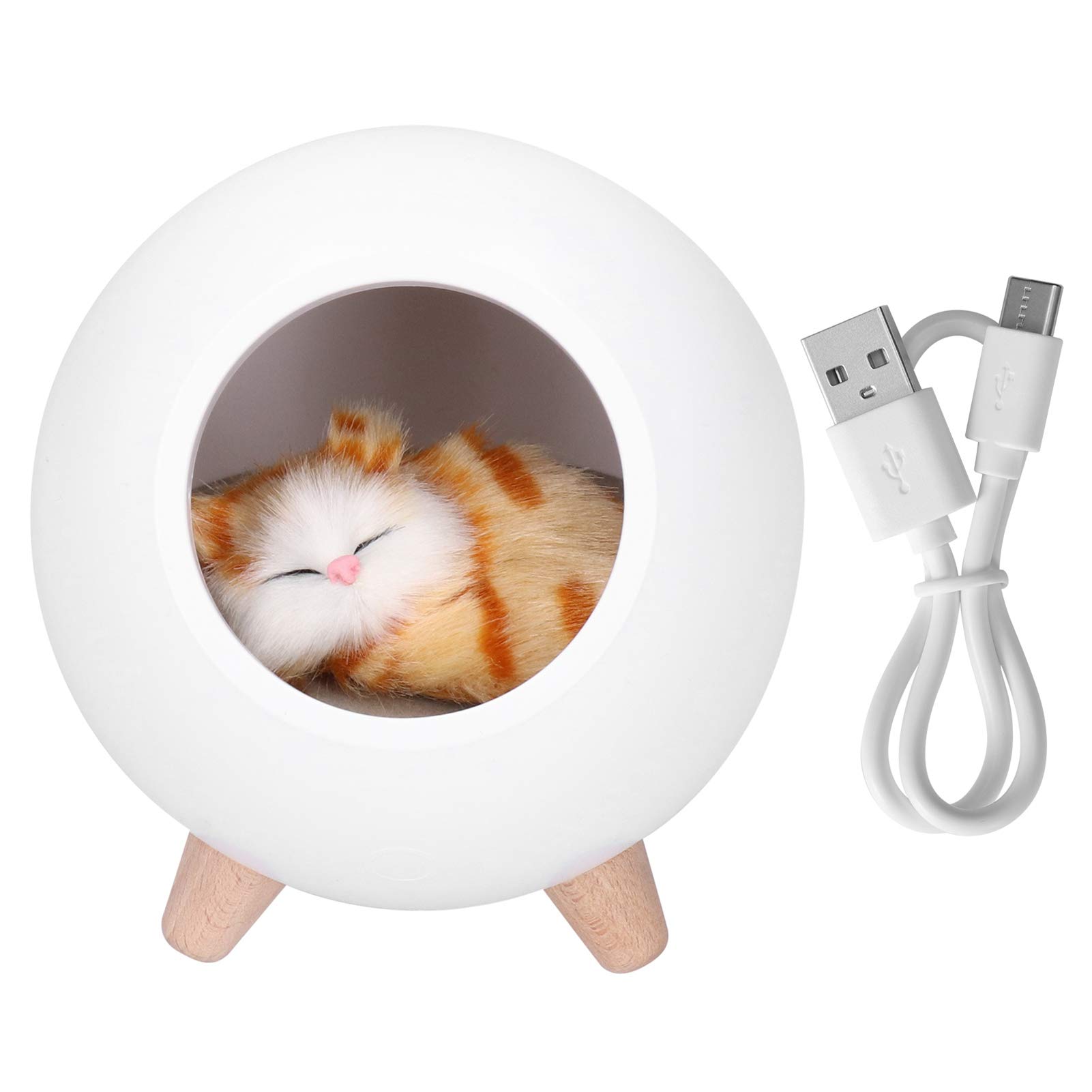 Luz nocturna LED con carga USB, bonita casa de mascotas, atenuación táctil, para niños, bebés, decoración de mesita de noche, lámpara de regalo