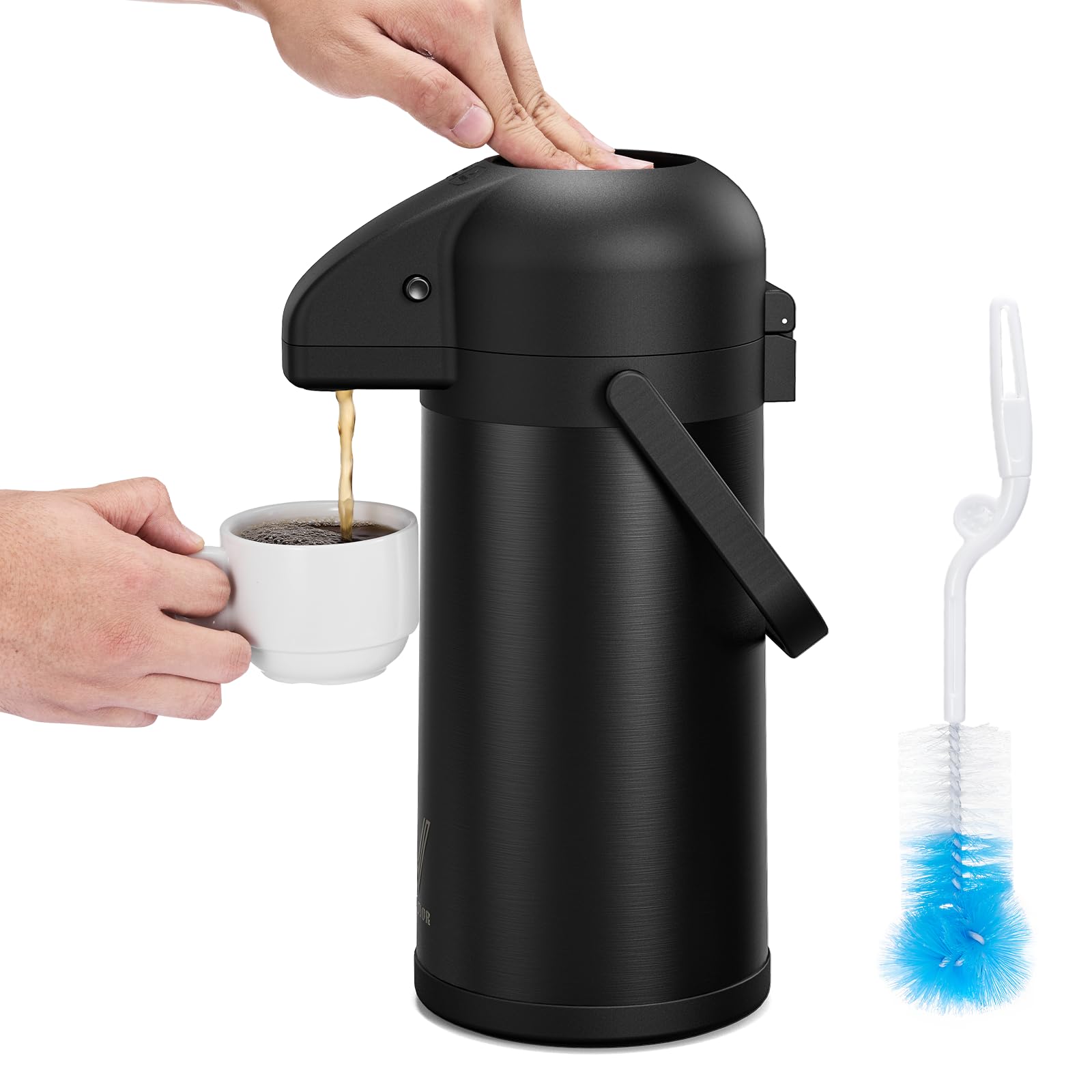 Airpot Coffee Carafe for Keeping Hot - 85 OZ/ 2.5L Coffee Dispenser with Pump - Insulated Stainless Steel thermal carafe for Hot Drinks Water Tea Chocolate - Hot Beverage Dispenser for Parties