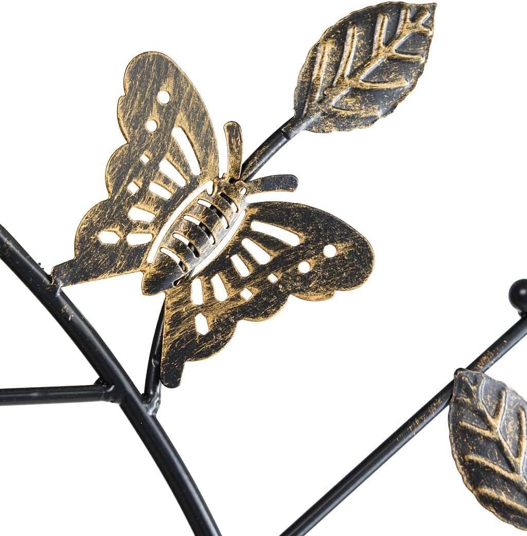 Plow & Hearth Laser Cut Metal Butterfly and Vines Trio Garden Trellis, Garden Support for Climbing Flowers, Vines, and Vegetables, Artistic Landscape Accent, Versatile, 24" W x 1" D x 79½"H