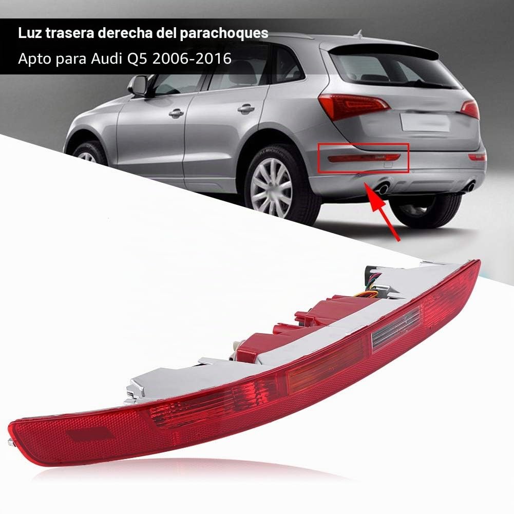 Tbest Luz Trasera Trasera del reemplazo Parachoques Izquierdo, luz Trasera Trasera Izquierda del reemplazo Parachoques Inferior Luz Trasera roja Luz antiniebla reemplazo para 2.0T 2006 2016