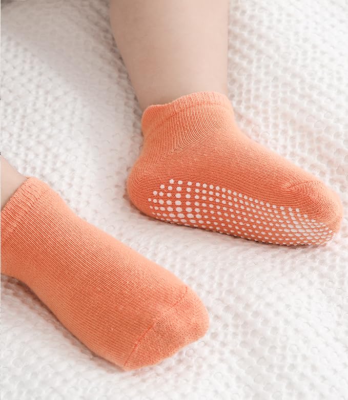 JAKIDAR Baby Toddler Socks Non Slip 9 Pairs Cotton Ankle Grip Socks for Boys Girls Baby Kids Infants Children4