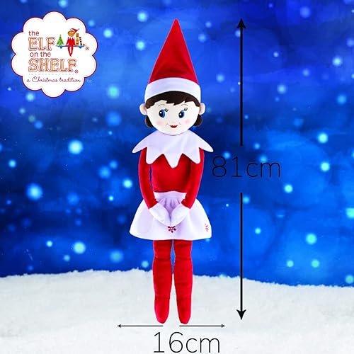 Miniatura 5 de The Elf on the Shelf Plushee Pals - Peluche de elfo explorador abrazable, rojo, de 27 pulgadas, abrazable y adorable peluche de elfo de ojos azules