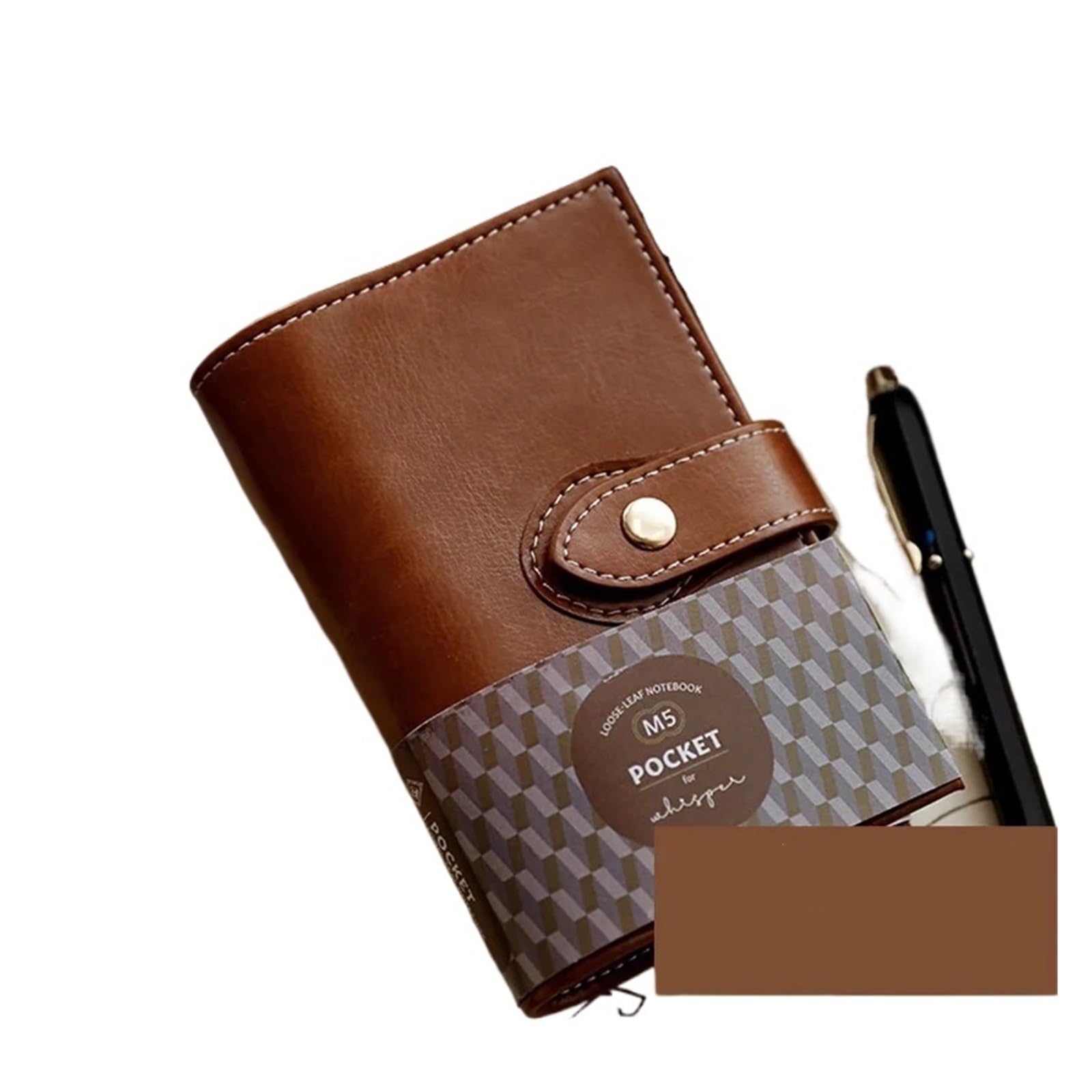 2 Pezzi Quaderno A Fogli Mobili In Finta Pelle A Da Viaggio Planner Journal Scuola Ufficio Cancelleria Forniture(M5 A8 Brown)