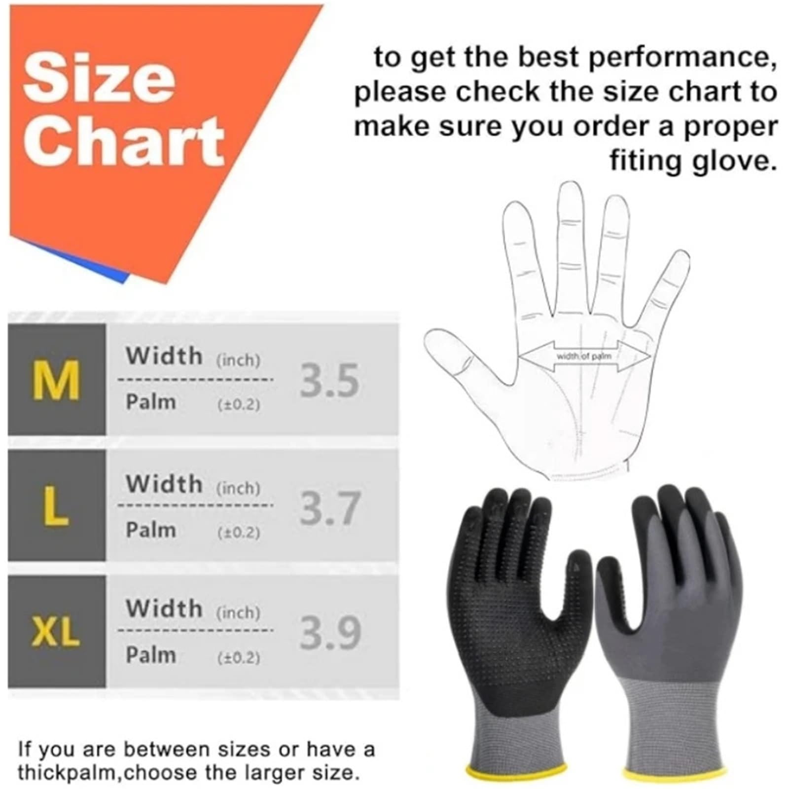 Guanti Da Lavoro Antiscivolo Guanti da lavoro in maglia senza cuciture rivestiti in microschiuma di nitrile 1/3 pezzi con impugnatura a punti for giardino meccanico(3Pairs,XL)