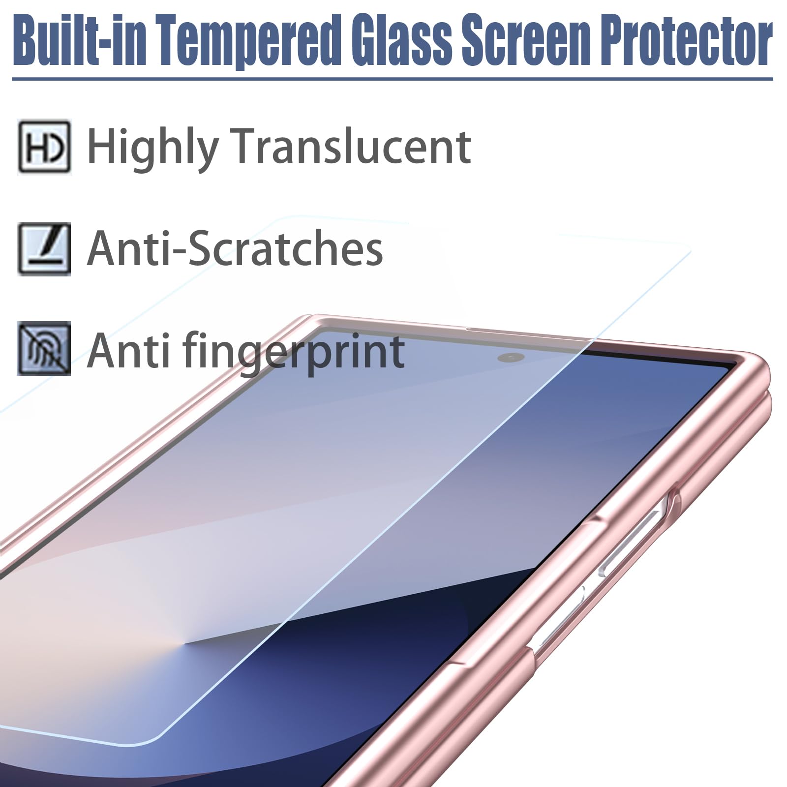 Custodia per Galaxy Z Fold7 con penna stilo, custodia per Fold 7 con protezione per lo schermo + slot per S Pen, custodia in pelle per Samsung Galaxy Z Fold7 con cerniera-Rosa