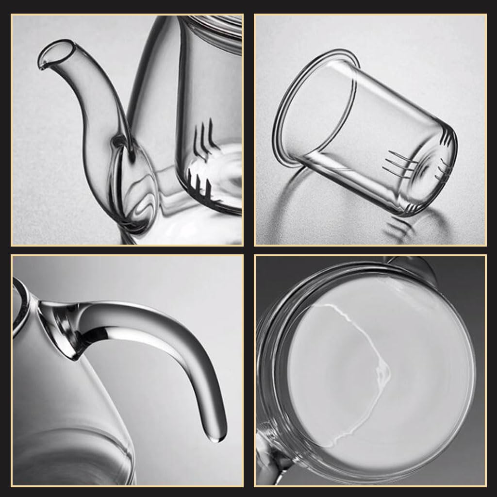 Glas-Teekanne für zu Hause mit Einsatz, Teebereiter, großes Fassungsvermögen, transparenter Obst-Teekessel, Tee-Set, 730 ml