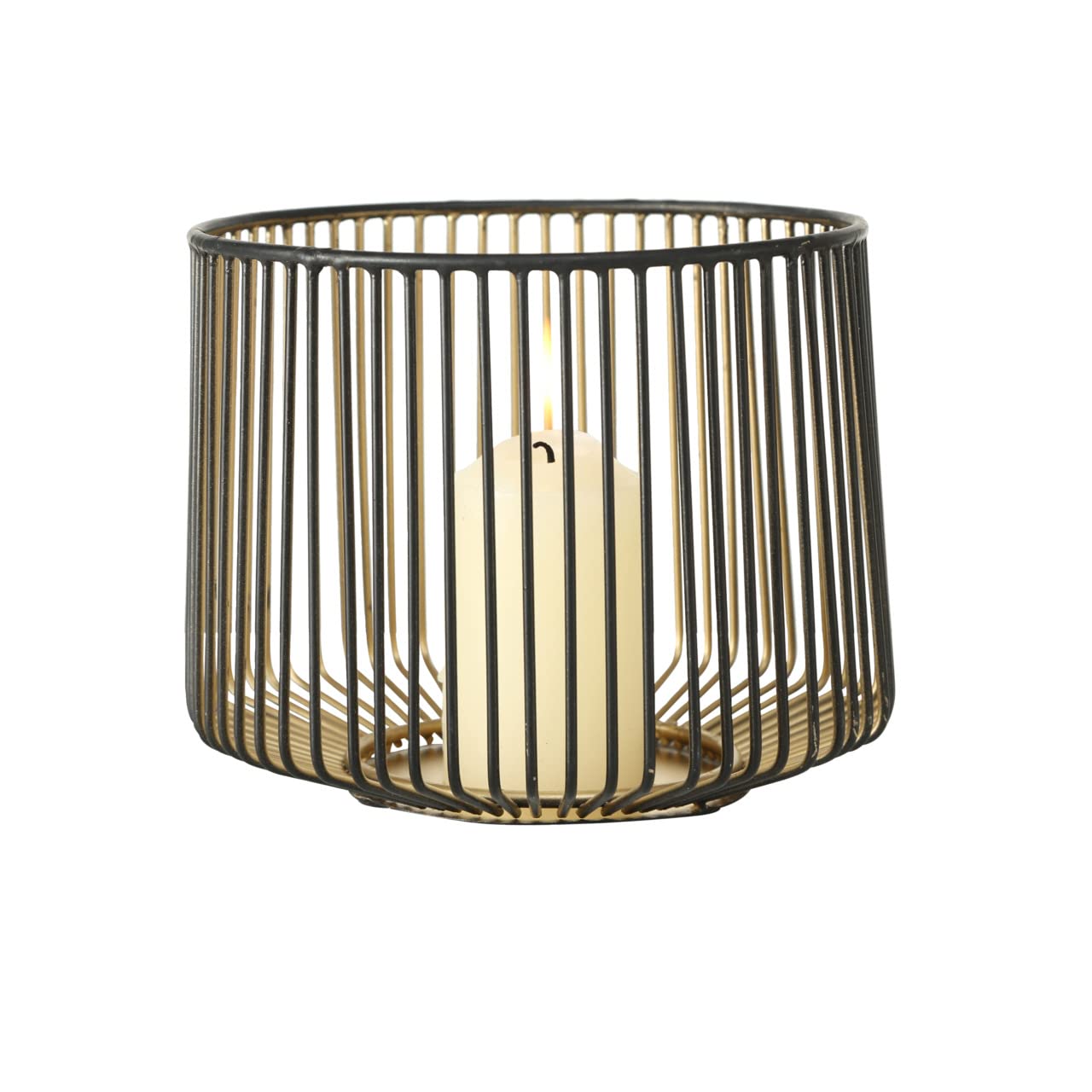 Windlicht Kerzenhalter Eisen schwarz Gold H 10-22 cm XXL 5er Set | Edel