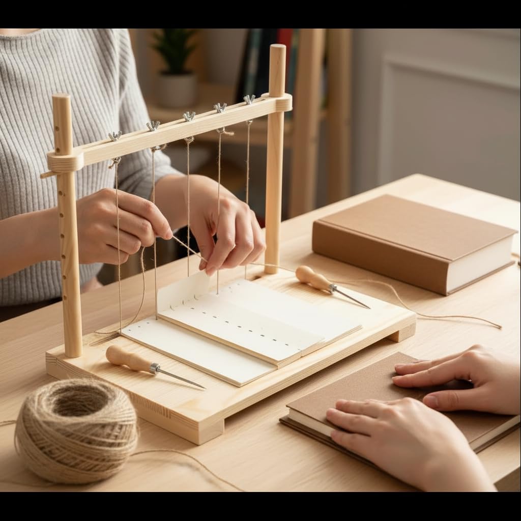Juego de marcos de costura para encuadernación, kits de encuadernación de libros de madera, herramientas de guía de perforación, herramientas de encuadernación de libros para libros hechos a