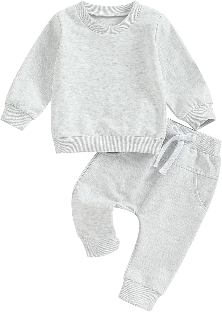 Tiaham Baby Boy Clothes Girl Outfits Fashion Sweatshirt Sweat Pant Kids Toddler Tops Pant Sets