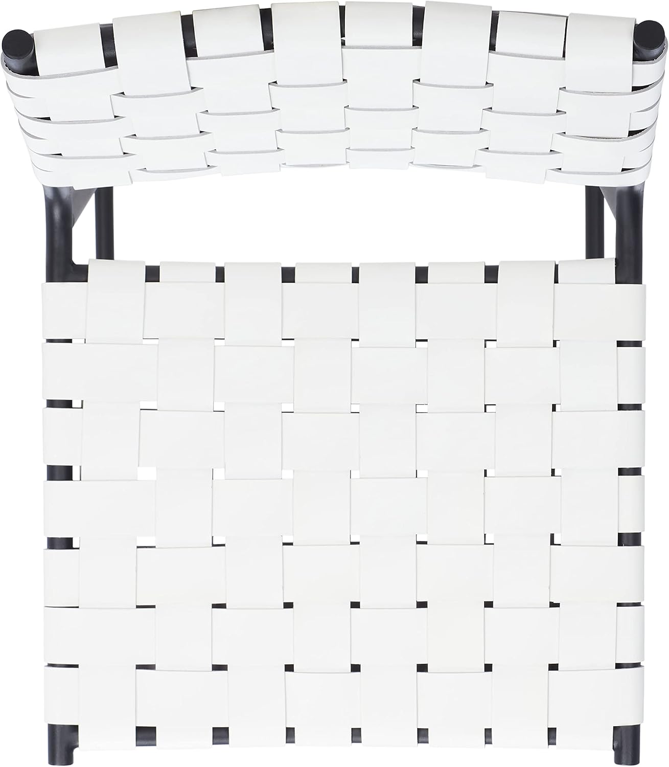 SAFAVIEH Home Collection Bahari White Woven Leather/Black 26-inch Kitchen Island Breakfast Nook Counter Stool (Fully Assembled)
