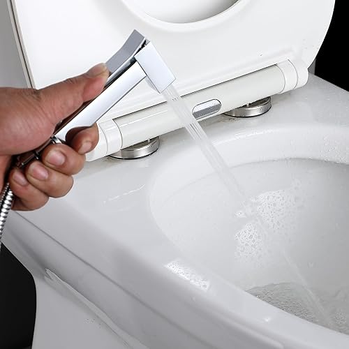 Miniatura 8 de BARROCK Grifo rociador de bidé de agua caliente para inodoro con válvula de latón caliente y frío, juego de accesorios de bidé de mano cuadrado de