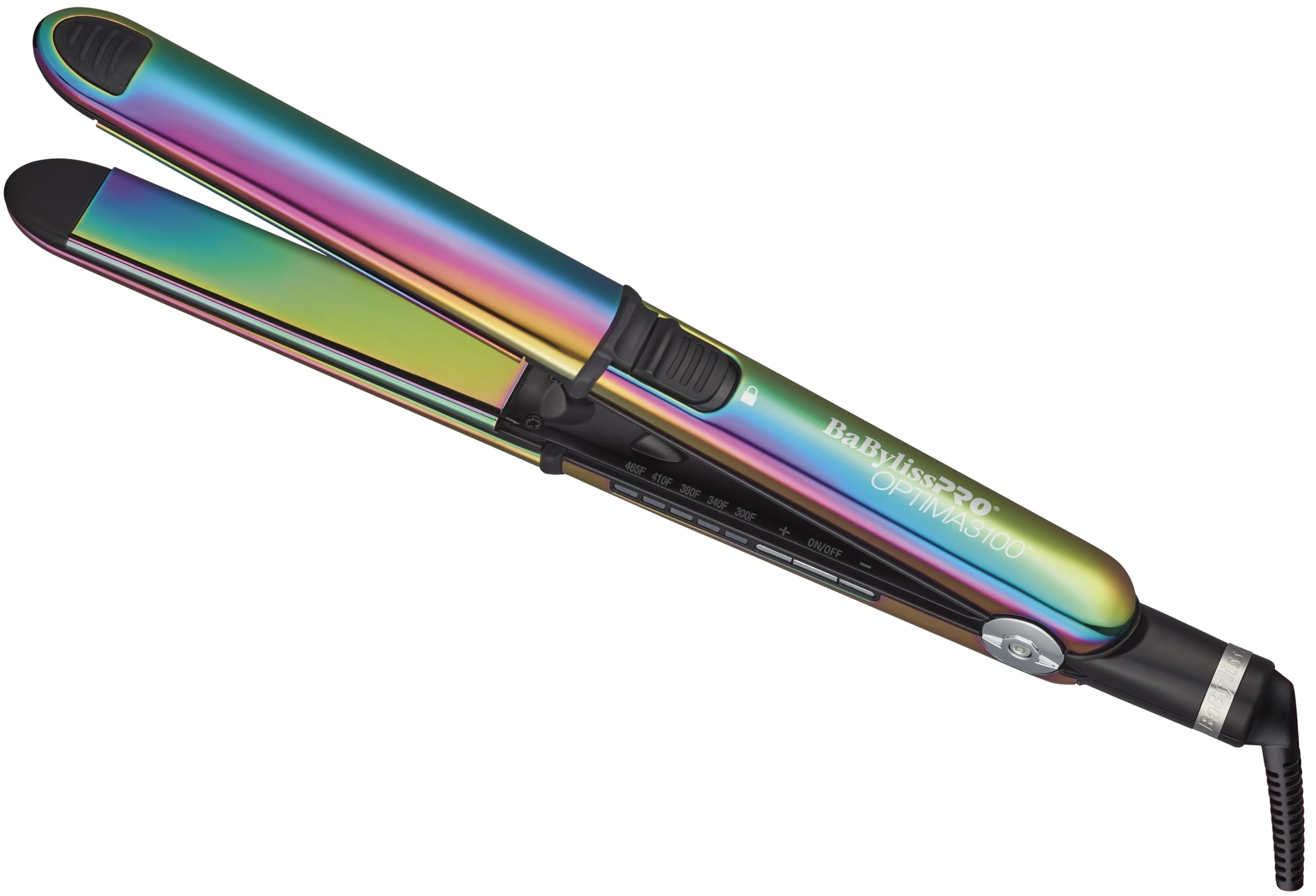 BaBylissPRO Nano Titanium Stainless Steel OPTIMA Hair Straightener, 1” Flat Iron, High Heat Professional Straightener, Heats To 465 °, Ion Generator for Smoothing, Curling, Dual Voltage