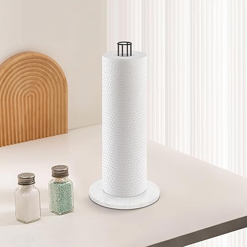 Miniatura 8 de NearMoon Soporte para toallas de papel, dispensador de toallas de papel de metal resistente con base de mármol, tamaño estándar o jumbo para