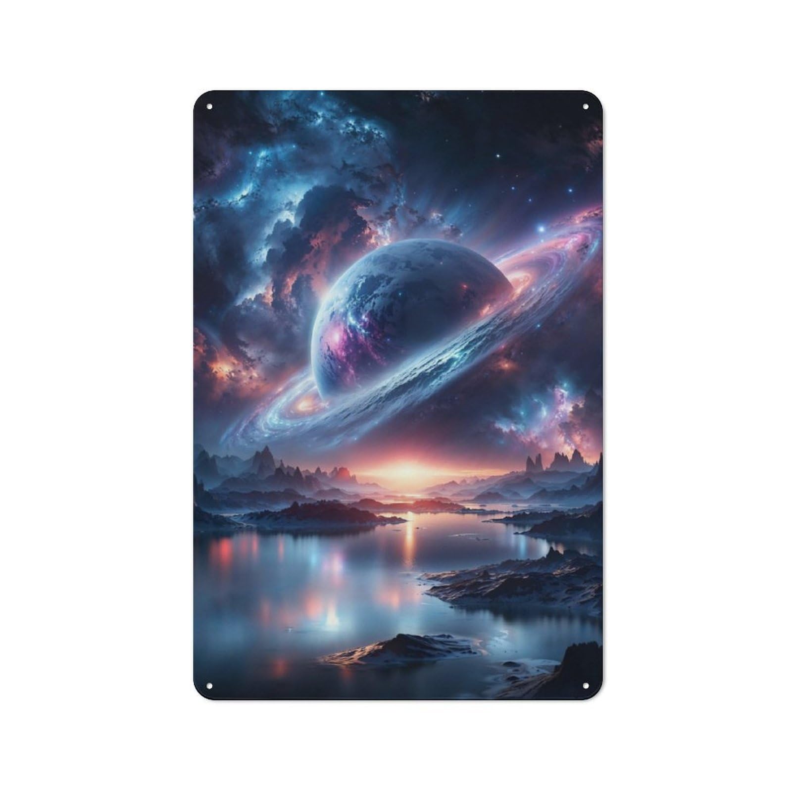 Junmoney Interstellar Dreamscape Retro-Style Metal Plaque 30X20cm For Kitchen Or Home Bar, Gift For Home Bar Enthusiasts During The Christmas Season