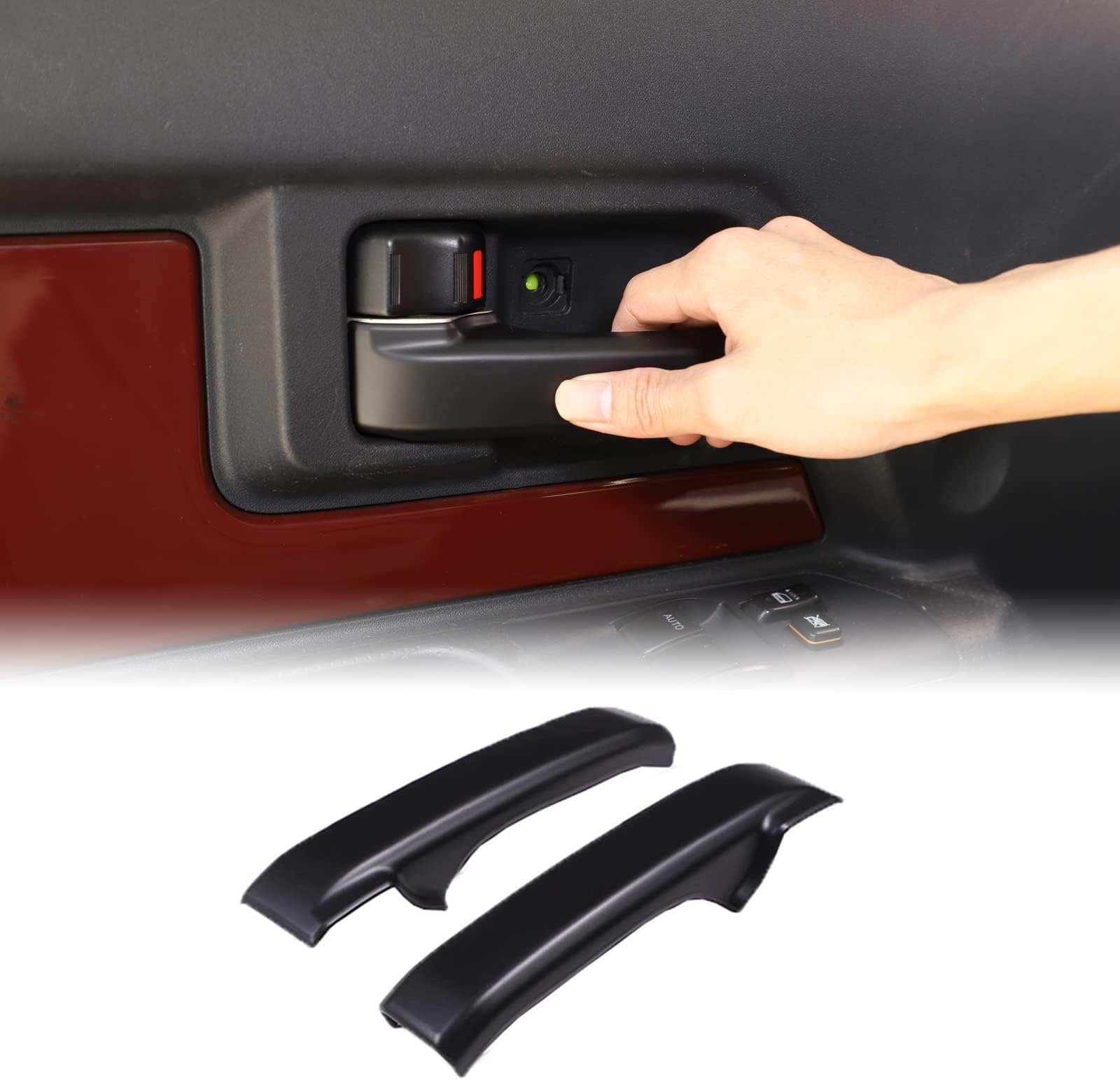 Auto Inner Door Handle Protective Trim Cover Compatible with Toyot@ FJ Cruiser 2007-2021 2Pcs Car Inner Door Handles Cover Interior Door Handles Protector Trim Decorate Covers ABS Interior Accessories