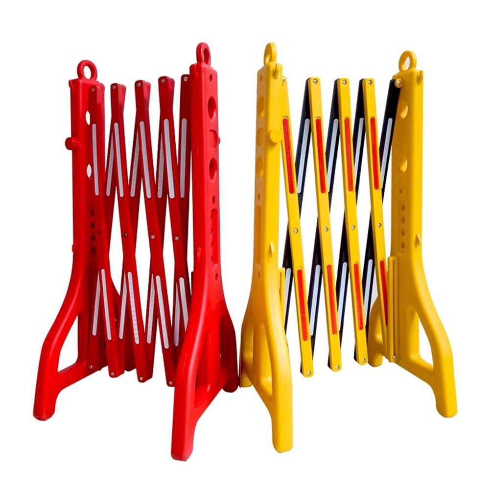 Valla Extensible Plastico, Rellenable Con Agua, Barricada Móvil Extensible, Barreras De Seguridad Comerciales, Valla De Tráfico Portátil, Para Construcción, Control De Tráfico Y Acceso Vehicular.(Amar